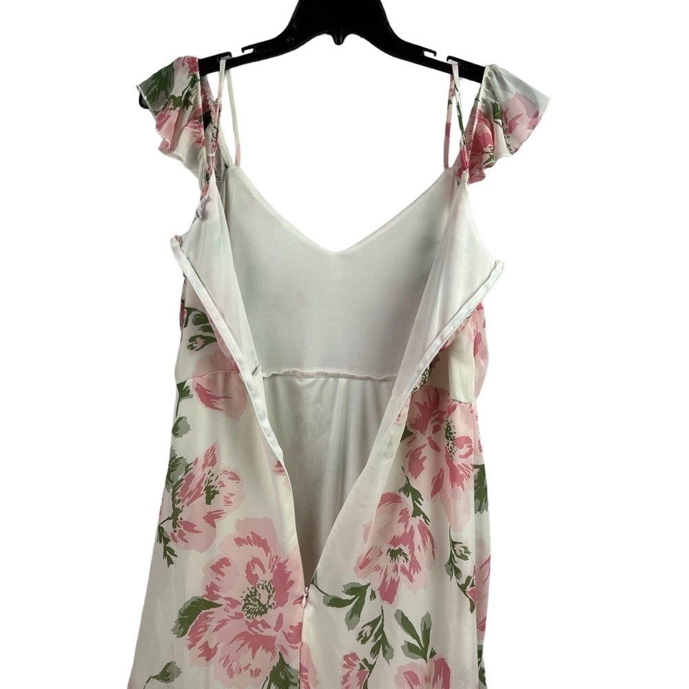 Stella Luce Juniors Floral Maxi Dress Half Lined Semi Sheer Overlay XL - Picture 8 of 10
